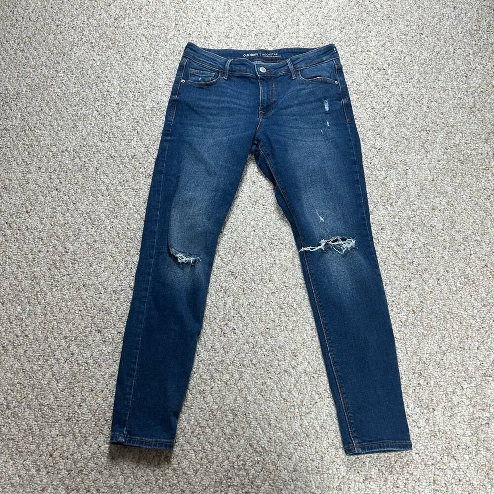 Old Navy Jeans Rockstar Mid Rise Womens Size 6 Regular Blue Denim Shaping
